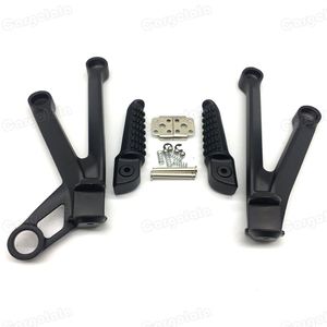 Preto Prata Brand new Motocicleta Traseira Passageiro Pegs Suporte Apto Para Kawasaki Ninja ZX10R 2004-20052278