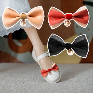 Shoe Parts Accessories 1 pair of tulle bow tie shoe clips for fashionable women's shoes decorated with pearl pendants and detachable shoe buckles 230718