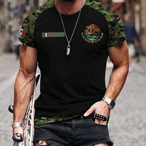 Erkek Tişörtleri Yaz Meksika bayrağı 3d baskı gündelik kısa kollu unisex harajuku üstleri tees sokak kıyafetleri büyük boy erkek giyim üst