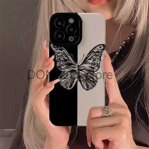 Mobiltelefonfodral Patchwork Butterfly Mönster Telefonfodral för iPhone 14 13 12 11 XR XS PRO MAX PLUS PLUCK LINSS SKYDD SOFT SILICONE CASE J230719