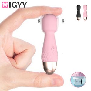 Vibradores Mini varinha vibrador estimulador de clitóris feminino AV stick Gspot massageador masturbador Brinquedo sexual 230719