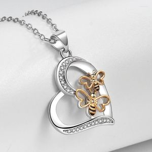 Ketten Exquisite herzförmige Biene Wabenhonig Halskette Tieranhänger für meinen Liebhaber Schmuck Party Prom Geschenke