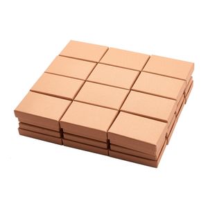 Caixas de joias 24 pçs Conjunto de joias de papelão Caixa para embalagem Anel Colar Lembrancinhas de casamento Caixas de presente de papel retangular Castanho 8x5x2,5cm 230718