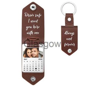 Car Key Custom Photo Keychain Drive Safe Keychain personalized Jewelry souvenir gift Car Key Ring leather key chain x0718