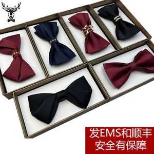 Bow Ties Knot Tail Evli Get Get Groom Man Suit Bordo Lüks Kardeşler Erkek Bows Öğrencileri Bow Tie 230719