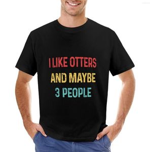 Herrtankstoppar jag gillar oter och kanske 3 personer t-shirt korta överdimensionerade t-skjortor designer skjorta män
