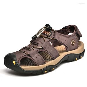 Echte 377 Sandalen Leder Männer Schuhe Sommer großer Herren-Mode-Slipper Big 38-47 's