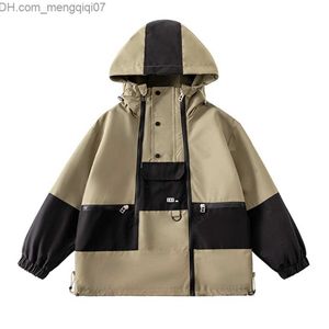 Coat Boys' jacket patch work Boys' jacket casual style Children's jacket Spring and autumn Boys' clothing 6 8 10 12 14 Z230719