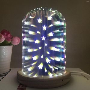 Night Lights 3D Colorful Magic Creative Glass Lamp Home Decor Desk Romantic Bedroom Bedside Atmosphere Light