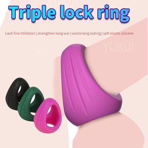 Cockrings triangel kuk ring kuk manlig kyskhet bur scrotum bindande boll sträckning fördröjning utlösning sex leksak 230719