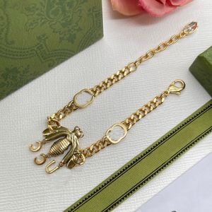 Luxury Design Bangles Brand Letter Bracelet Chain Famous Women 18K Gold Crystal Rhinestone Pearl Wristband Link Chain Couple Gifts Jewerlry Accessories CGB --056