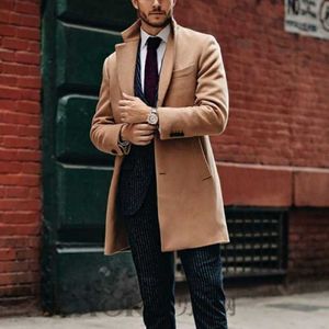تمتزج الصوف للرجال MRMT 2023 العلامة التجارية الجديدة للرجال المعطف البريطاني متوسط ​​الطول من الصوف الأكمام الطويلة معطف غير رسمي رجل أعمال Windbreak Woolen Coats Outwear HKD230718