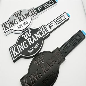 Nero argenteo bianco King Ranch F150 Car Side Sticker Portellone posteriore Distintivo dell'emblema Lettera 3D Targhetta di ricambio per F-150277a