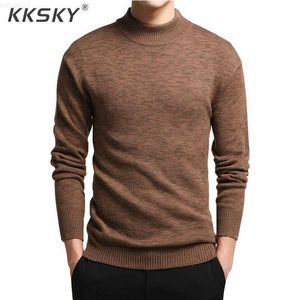 Herrenpullover Social Sweater Herren Baumwolle Herrenpullover und Pullover Langarm Stricken Slim O Neck Pull Homme Strickwaren Khaki Pullover M-3XL L230719