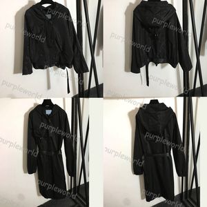 Designer-Damen-Windbreaker, mittellanger Gürtel, eng anliegend, einreihiger Trenchcoat mit Kapuze, kurze, lockere, bequeme Jacke