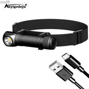 Headlamps H30A Rechargeab USB Type C Headlight Use 18650 Bright XPG G3 D Torch Flashlight with Magnetic Tail Work Camp Light Headlamp HKD230719