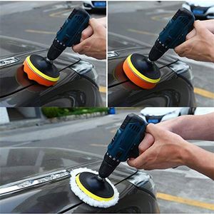 7PCS 3 Polishing Sponge Pad 1 4 Drill Adapter Kit for Car Auto Polisher Buffer2916