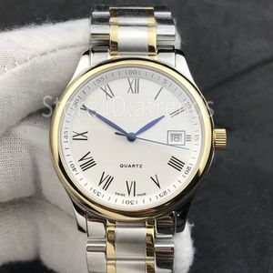 Top Stylish Quartz Watch Men Gold Silver Dial Sapphire Glass 38mm Casual Full Stainless Steel Wristwatch Classic Master Design Gentlemen Casual Clock 1202