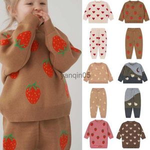 Pulôver KS Brand Kids Knit Sweaters 2022 New Winter Boys Girls Cute Strawberry Print Pullover Sweaters Baby Child Cotton Outwear Clothes HKD230719