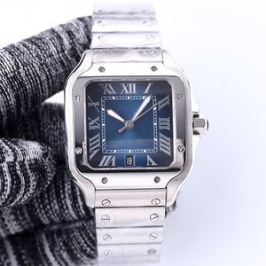 7A Designer Business Santos Men's Automatic Fashion Watch يحتوي على نوعين من الزجاج الياقوت الفولاذ المقاوم للصدأ الفولاذ المقاوم للصدأ