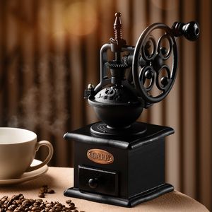 Ручные кофейки Gianxi Retro Manual Coffee Grinder Portable Wheel Wheel Coffee Bean Grinder Профессиональные аксессуары для кофе ручной работы 230719