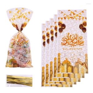 Confezione regalo Confezione regalo con stampa oro Bouquet Pocket Opp Flat Festive Food Bundle Confezione piccola busta di plastica