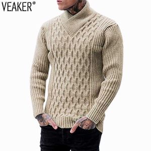 Erkek Sweaters 2022 Yeni Erkekler Yavurucu Sweater Külot Erkek Sonbahar Uzun Kollu Slim Fit Sweaters Sold Renk Üstleri M-2XL L230719