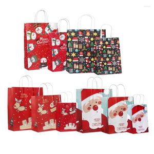 Gift Wrap 30pcs/lot Cookies Packing Bag Merry Christmas Paper Bags 27 21 11cm Santa Claus Elk Pattern Supplies For Party