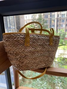 Other Bags Summer Designer Women'S Woven Luxury Tote Bag Straw Handmade Beach Purse Shoulder Bolsa 40 cm Yellow Pink... 230719