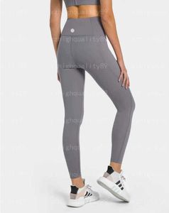 Lululemen Damen-Leggings, Yoga-Hose, Damen-Designer-Hose, Jogginghose, Fitness, lässig, Tasche, Radfahren, Legging, bequem, hohe Elastizität, vielseitige Jogginghose, 55