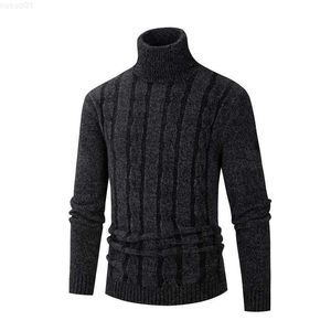 Erkek Sweaters 2022 Sonbahar Kış Erkek Belvek Kazak Çizgili İnce Fit Sakiller Sıradan Örme Sıcak Sweater Kazak Erkekler için Örgü L230719