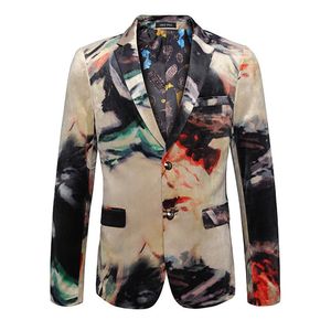 Abiti da uomo Blazer Blazer Maschile British monopetto Flower Party Men Suit Jacket Fashion Oversize 5XL Slim Fit215G