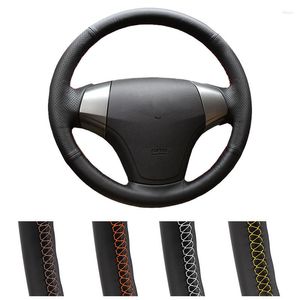 ステアリングホイールカバーDIYカスタマイズされたカーカバーELANTRA 2008-2010オート人工レザーラップ