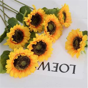 Girasole artificiale Stile latino europeo Girasole singolo Fiore di simulazione Decorazione domestica Bouquet sole pastorale GC1645 LL