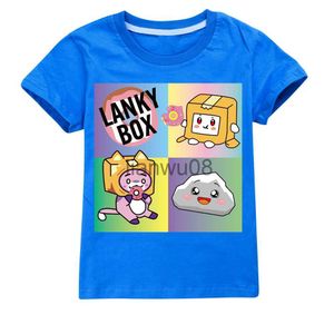 T-shirts Meninos T-shirts Cartoon Lanky Box Bonito Impressão Manga Curta Meninas Roupas Verão Casual Moda Engraçado Algodão Crianças Tops Tee x0719