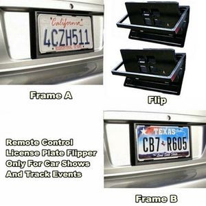 2x Auto US Standard Hidden Electric Retractable Front Rear Flip License Plate Frame HOLDER Remote Control278L