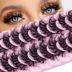 Multilayer Thick Faux Mink False Eyelashes Extensions Naturally Soft & Vivid Handmade Reusable Curled Fake Lashes Full Strip Eyelashes