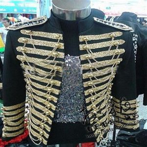 Men big plus size jacket blazer performance black red male ds male royal clothing star stage DS nightclub singer suit costume235R