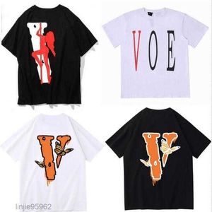 Sommer Herren Designer T-Shirt Freunde Brief Drucken T-Shirts Große V Männer Frauen Kurze Ärmel Hip Hop Stil Schwarz Weiß Orange T-Shirts Vlones Größe S-XL11111