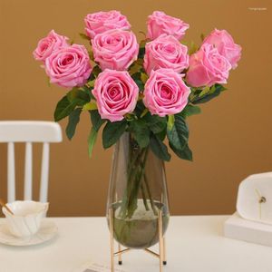 Dekorativa blommor Pretty Faux Flower Realistiska Unfading Fake Silk Rose Real Touch Artificial Home Improvement