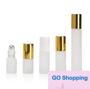 10 ml, 5 ml, 3 ml Parfümrolle auf Glasflasche, mattiert, klar, mit Metallkugelroller, Fläschchen mit ätherischen Ölen, Quatily