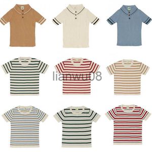 T-Shirts EnkeliBB F Kids Marke Sommer T-Shirt Kurzarm Gestreifte T-Shirts Kinder Bio-Baumwolle Strick Soft Top Qualität T-Shirts für Kinder x0719