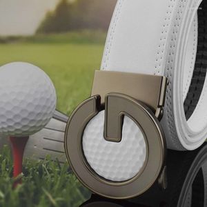 Cinture Cintura bianca da golf Moda Uomo Texture in pelle Parrucchiere Fibbia automatica Pantaloni giovani casual di alta qualità semplici