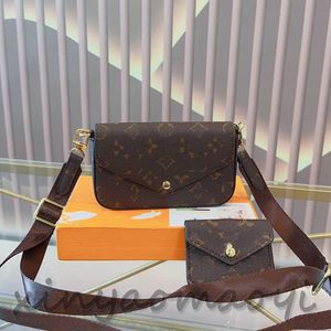 High quality designer luxury bag, 2-in-1 mini envelope bag, Khaki green inner tri-color strap, cowhide shoulder bag crossbody bag V104293