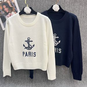 Autumn and winter new letter embroidery simple knit sweater casual high quality women's knitted multi-color integrated long-sleeved pullover