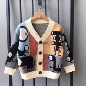 Pullover 2023 Spring Autumn Dzieci Cartoon Cartoon Dzian Sweter Boys Ubrania Dzieci Cute Baby Coats Kurtki odzieży Modna HKD230719