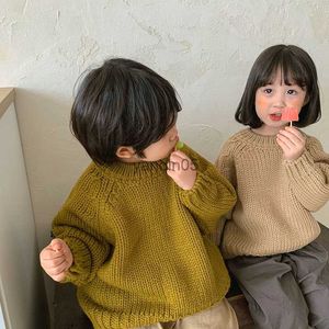Pullover Milancel Ubrania dla dzieci Solidny sweter dla braci i sióstr Koreańskie dzieci dziewczęta Sweters HKD230719