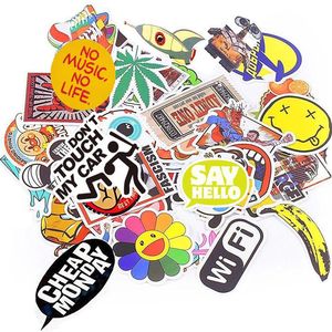 DHL FedEx Ship 5000pcs Vinyl Stickers Car Skateboard Motorcykelcykel Bagage Laptop Snowboard Decals Pack Waterproof255Q