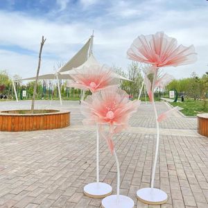 Flores decorativas 1P Yarn de seda Poppy Artificial Flor Head Pogra Props Festa de Casamento Decoração Gigante Janela Display Ornamentos