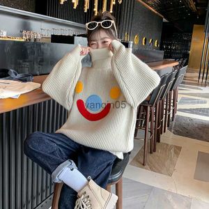 Pullover 2022 Korean New Cartoon Children's Girls Sweater Autumn Winter Teens Clothes Christmas Knitted Sweater Tops 4-14 Year Outfits HKD230719